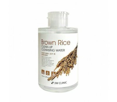 3W CLINIC Brown Rice Clean-Up Cleansing Water Очищающая вода для снятия макияжа с экстрактом риса, 500 мл