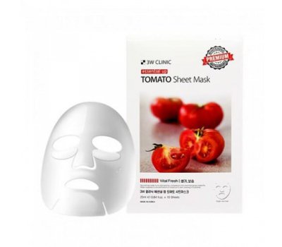 3W CLINIC Essential Up Sheet Mask Tomato Тканевая маска для лица с томатом, 25 мл