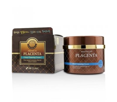 Глубоко очищающий крем для лица с плацентой Premium Placenta Deep Cleansing Cream 3W CLINIC, 300 мл