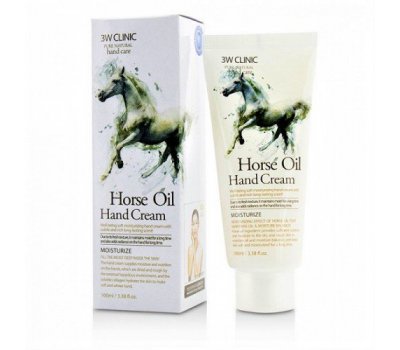 Увлажняющий крем для рук с лошадиным маслом Horse Oil Hand Cream 3W CLINIC, 100 мл