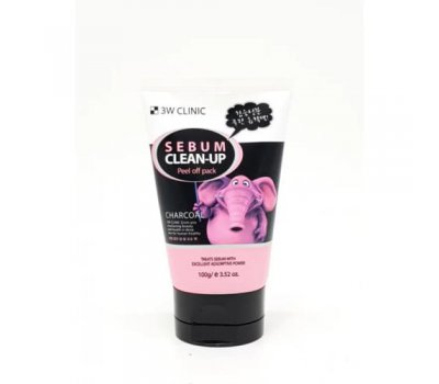 3W CLINIC Sebum Clean-Up Peel Off Pack Маска-пленка для лица с черным углем, 100 мл
