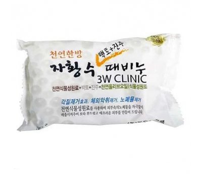 Очищающее мыло кусковое для лица и тела с экстрактом Жемчуга Pearl Soap, 3W CLINIC