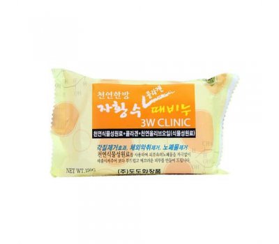 Очищающее мыло кусковое для лица и тела с Морским Коллагеном Collagen Soap, 3W CLINIC