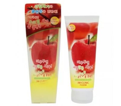 Пенка-скраб для лица с экстрактом яблока Pure Clean Apple Scrub Foam Cleansing 3W CLINIC, 180 мл