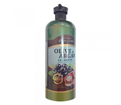 Шампунь для поврежденных волос с аргановым маслом и маслом оливы Olive&Argan 2in1 Shampoo, 3W CLINIC