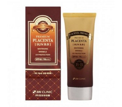 Солнцезащитный ВВ крем с плацентой Premium Placenta Sun BB Cream 3W CLINIC, 70 мл