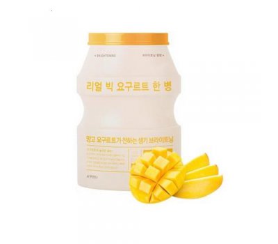 Питающая тканевая йогуртовая маска для лица с экстрактом манго Real Big Yogurt Bottle Mask Sheet (Mango) A'PIEU