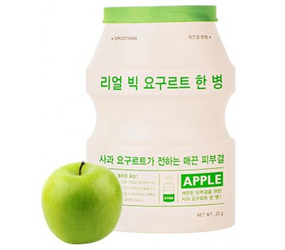 Сглаживающая тканевая йогуртовая маска для лица с экстрактом яблока Real Big Yogurt Bottle Mask Sheet (Apple) A'PIEU