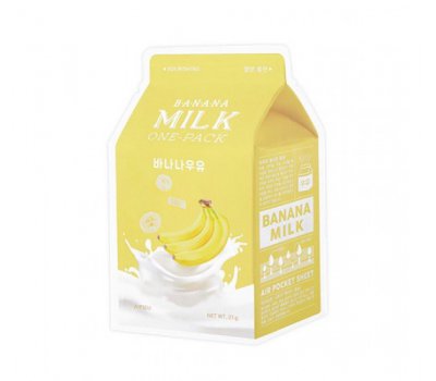 Молочная тканевая маска для лица с бананом Banana Milk One-Pack A'PIEU