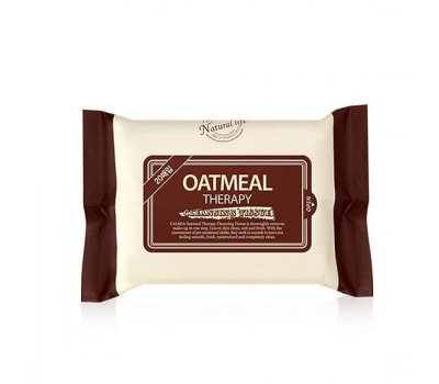 Calmia Oatmeal Therapy Cleansing Tissue (Travel-mini) Овсяные очищающие салфетки для снятия макияжа, 20 шт
