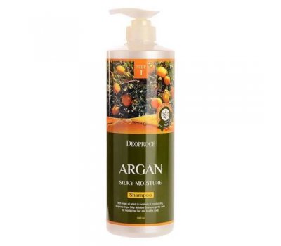Deoproce Shampoo Argan Silky Moisture Увлажняющий шампунь для волос с маслом арганы, 1000 мл