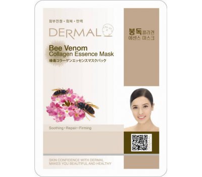 DERMAL Bee Venom Collagen Essence Mask Тканевая маска для лица с экстрактом пчелиного яда и коллагеном