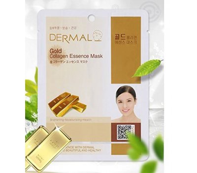 DERMAL Gold Collagen Essence Mask Тканевая маска для лица с коллоидным золотом и коллагеном, 23 гр