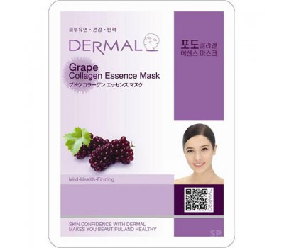 DERMAL Grape Collagen Essence Mask Тканевая маска для лица с экстрактом винограда и коллагена, 23 гр