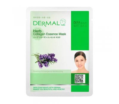 DERMAL Herb Collagen Essence Mask Тканевая маска для лица с экстрактами трав и коллагеном, 23 гр