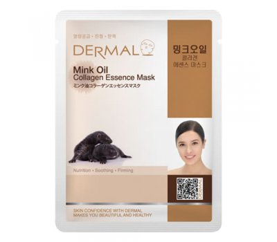 DERMAL Mink Oil Collagen Essence Mask Тканевая маска для лица с маслом норки и коллагеном, 23 гр