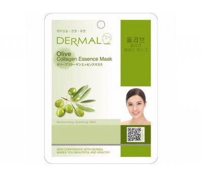 DERMAL Olive Collagen Essence Mask Тканевая маска для лица с экстрактом оливы и коллагеном, 23 гр
