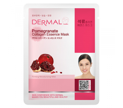 DERMAL Pomegranate Collagen Essence Mask Тканевая маска для лица с экстрактом граната и коллагена, 23 гр