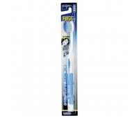 EBISU Компактная 4-х рядная зубная щетка с плоским срезом щетинок с прорезиненной ручкой (Жёсткая), 1 шт