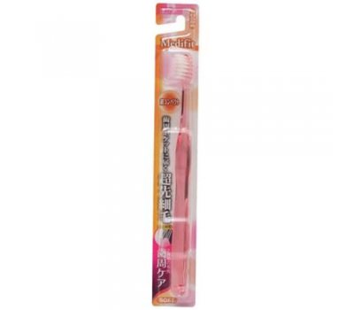 EBISU Компактная 4-х рядная зубная щетка с плоским срезом сверхтонких щетинок и прозрачной ручкой (Мягкая), 1 шт