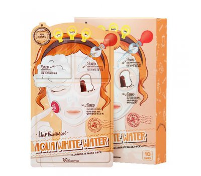 Трехступенчатая маска для лица увлажняющая 3-step Aqua White Water Illuminate Mask Sheet Elizavecca