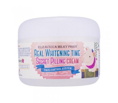 Осветляющий крем для лица с эффектом пилинга Real Whitening Time Secret Pilling Cream Elizavecca, 100 мл  