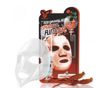 Тканевая маска для лица с женьшенем Red GInseng Deep Power Ringer Mask Pack Elizavecca