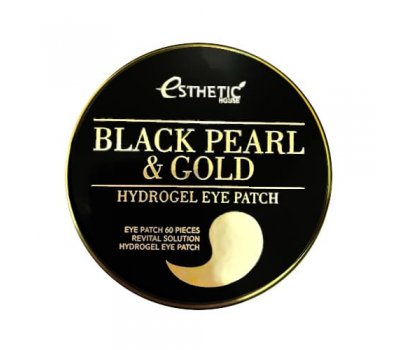 Гидрогелевые патчи для глаз c экстрактом черного жемчуга и золота Black Pearl & Gold Hydrogel Eye Patch, ESTHETIC HOUSE
