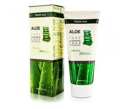 Farm Stay Aloe Pure Cleansing Foam Пенка для умывания с экстрактом алоэ, 180 мл