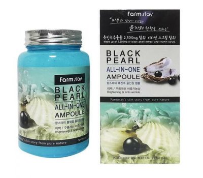 Farm Stay Black Pearl All In One Ampoule Многофункциональная ампульная сыворотка с экстрактом черного жемчуга, 250 мл