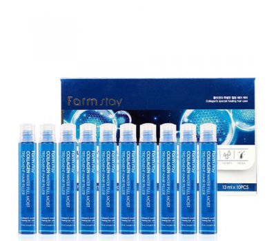 Farm Stay Collagen Water Full Moist Treatment Hair Filler Увлажняющие филлеры с коллагеном для волос, 13 мл * 10 шт