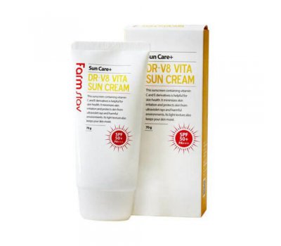Farm Stay DR-V8 Vita Sun Cream SPF 50+ PA+++ Солнцезащитный крем для лица с витаминным комплексом, 70 мл
