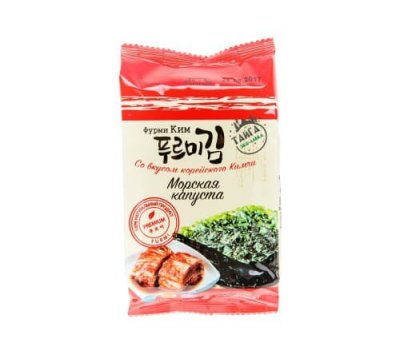 Корейская хрустящая сушеная морская капуста со вкусом корейского Кимчи Furmi Kim Корейская хрустящая сушеная морская капуста со вкусом корейского Кимчи Furmi Kim