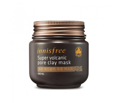 Innisfree Super Volcanic Pore Clay Mask Очищающая маска для лица с вулканическим пеплом, 100 мл