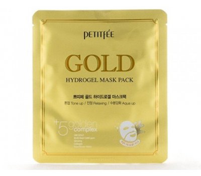Гидрогелевая маска для лица с золотом Gold Hydrogel Mask Pack PETITFEE