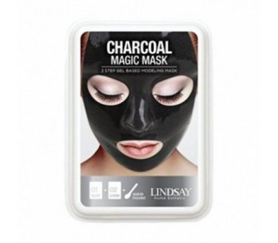 Lindsay Luxury Charcoal Magic Mask Tray Pack Альгинатная маска с углем, 65 гр