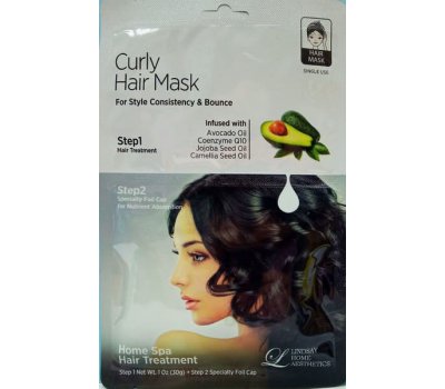 Маска для кудрявых и вьющихся волос Curly Hair Mask Lindsay, 30 гр + шапочка