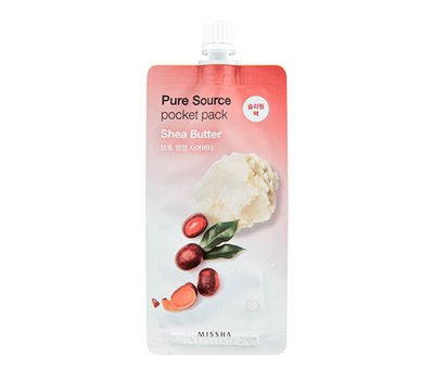 Missha Pure Source Pocket Pack Shea Butter Питательная ночная маска с маслом Ши, 10 мл
