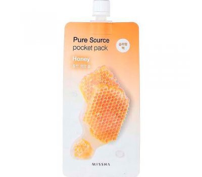 Missha Pure Source Pocket Pack Honey Увлажняющая ночная маска для лица с экстрактом медом, 10 мл