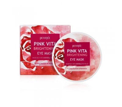 PETITFEE Pink Vita Brightening Eye Mask Набор тканевых патчей для век, 60 шт