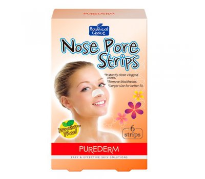 Очищающие полоски для носа Nose Pore Strips, PureDerm