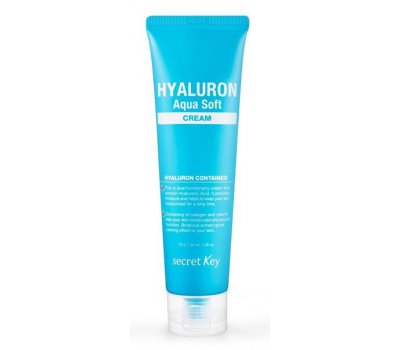 Secret Key Hyaluron Aqua Softl Cream Гиалуроновый крем для увлажнения и омоложения кожи, 150 мл