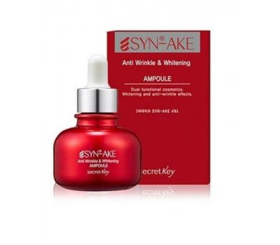 Secret Key Syn-Ake Anti Wrinkle Whitening Ampoule Антивозрастная сыворотка для лица с пептидом, 30 мл