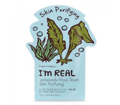 Тканевая маска с водорослями I’m Real Seaweeds Mask Sheet Skin Purifying Tony Moly